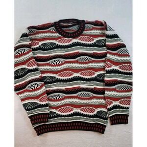 Protege Collection Coogi Style Sweater Mens S/M Cosby 3D Knit Jacquard Vintage
